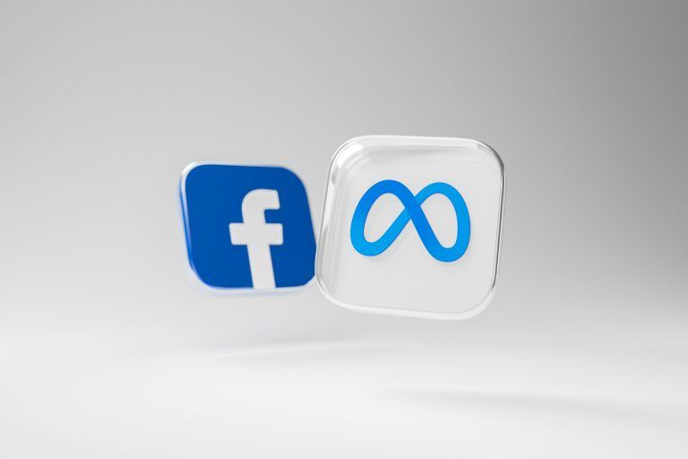 Facebook logo: a blue and white emblem featuring the word "Facebook" in lowercase letters.